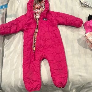 Patagonia Bright Pink Quilted Kids Footie